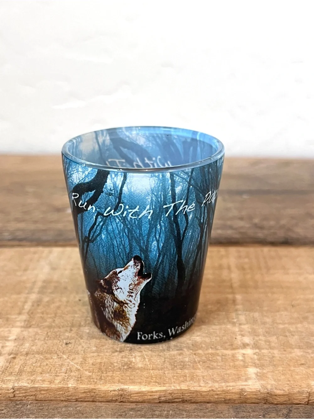 Vintage Double Sided Forks La Push WA Wolf Shot Glass Twilight